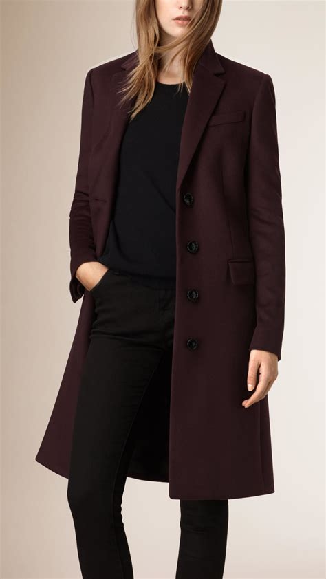 burberry purple coat|burberry wool coat women's.